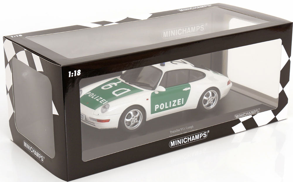 Minichamps 1993 Porsche 911 (993) Carrera German Polizei White 1:18