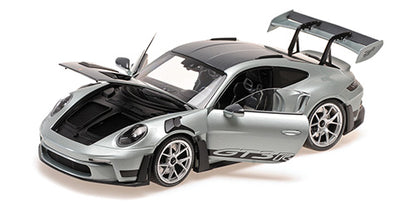Minichamps 2023 Porsche 911 992 GT3 RS Grey Metallic w/ Weissach Package Silver 1:18