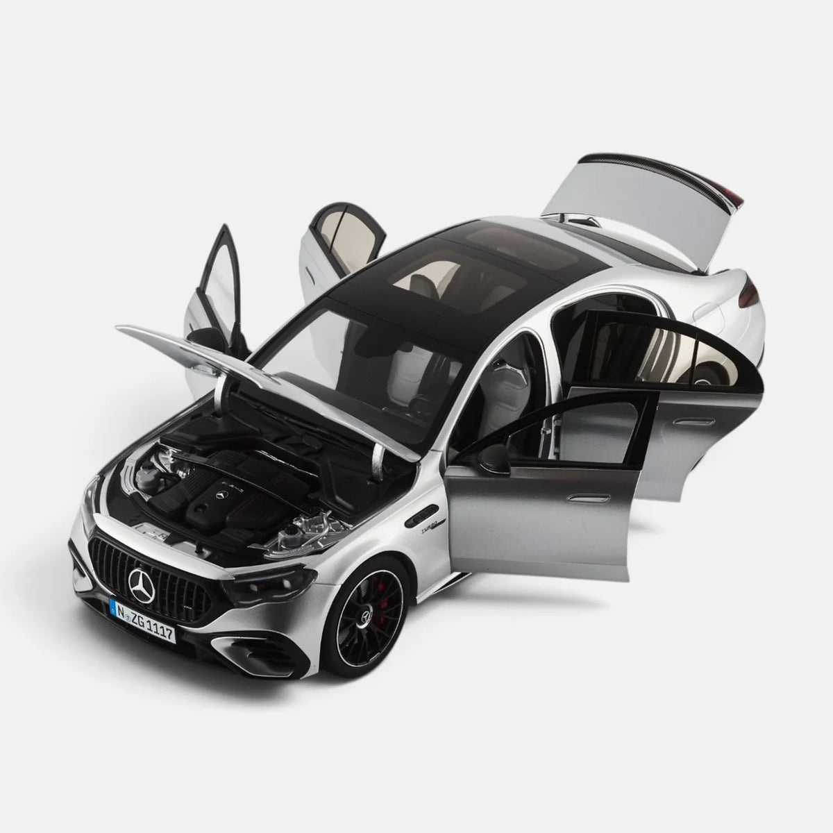 NZG Mercedes Benz E53 Hybrid AMG 4Matic Sedan (W214) Hightech Silver 1:18