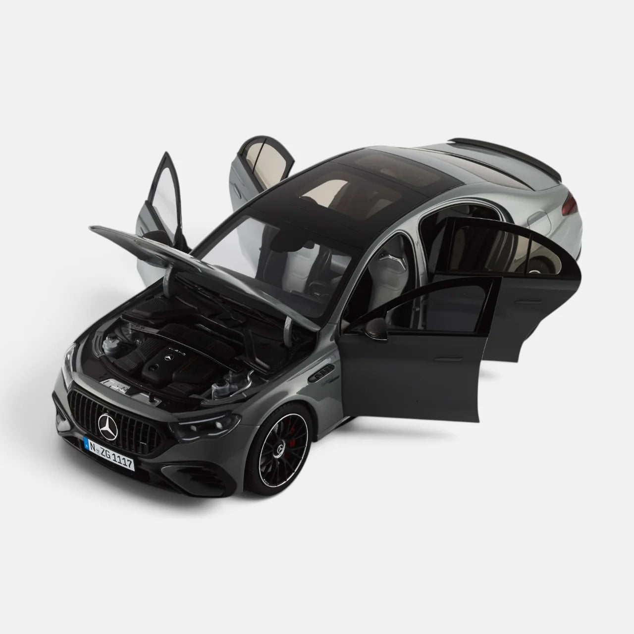 NZG Mercedes Benz E53 Hybrid AMG 4Matic Sedan (W214) Alpine Grey 1:18
