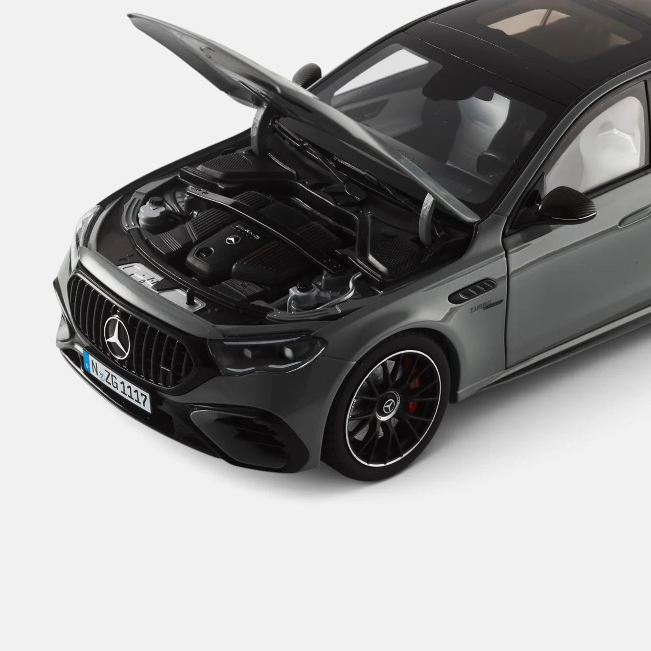 NZG Mercedes Benz E53 Hybrid AMG 4Matic Sedan (W214) Alpine Grey 1:18
