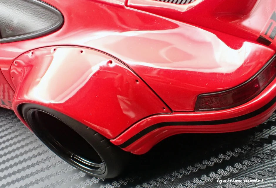 RWB930 Backdate 1/18 イグニション赤 Ignition-Model Porsche 911 F Series Backdate RWB Coupe Red 1:18