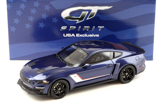 GT Spirit 2019 Ford Mustang Roush Stage 3 Blue with White Deco 1:18