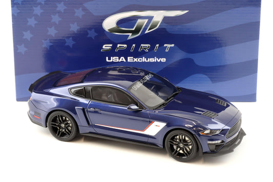 GT Spirit 2019 Ford Mustang Roush Stage 3 Blue with White Deco 1:18