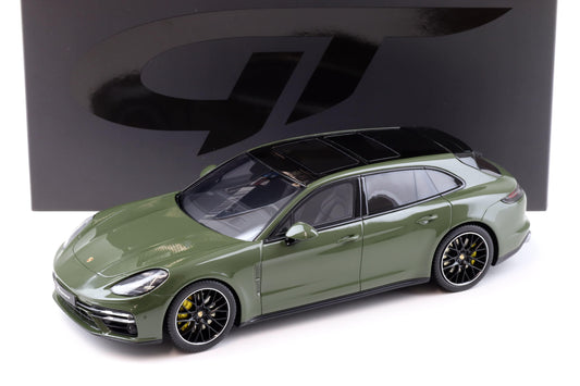 GT Spirit 2021 Porsche Panamera Turbo S Sport Turismo Nato Olive Green 1:18