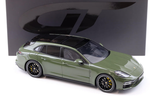 GT Spirit 2021 Porsche Panamera Turbo S Sport Turismo Nato Olive Green 1:18
