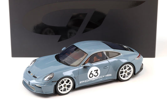GT Spirit 2024 Porsche 911 992 S/T No 63 Heritage Shore Blue 1:18