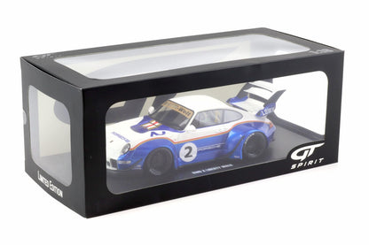 GT Spirit 2023 Porsche 911 993 RWB X No 2 Liberty Walk White and Blue 1:18