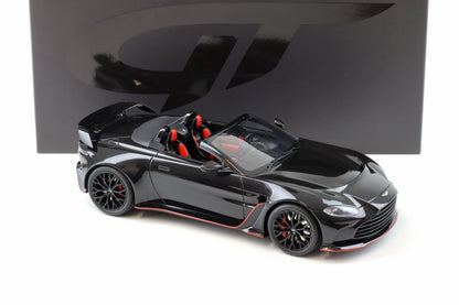 GT Spirit 2023 Aston Martin V12 Vantage Roadster Onyx Black w/ Red Trim 1:18