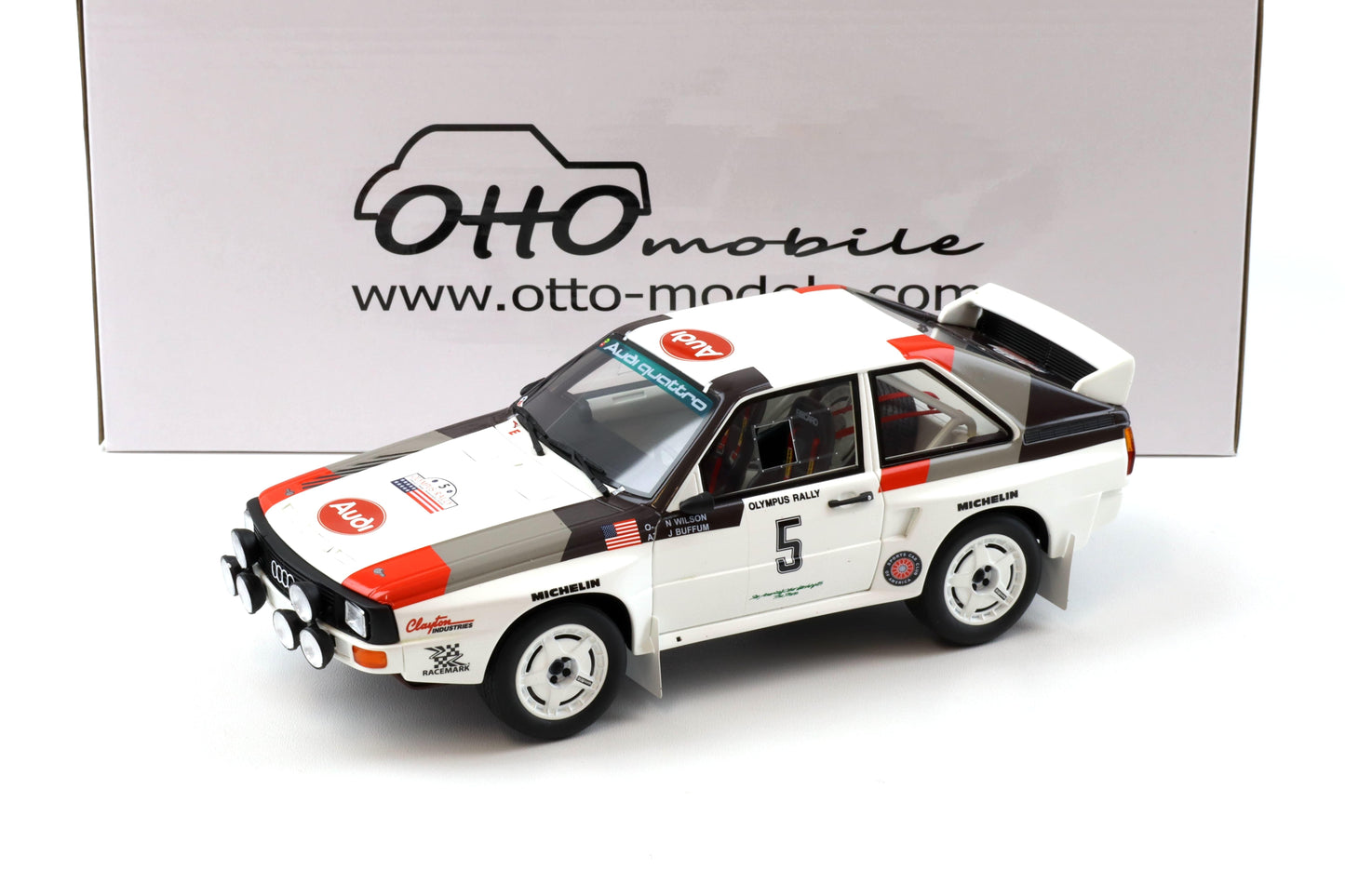 Otto 1986 Audi Sport Quattro #5 Olympus Rally 1986 White 1:18