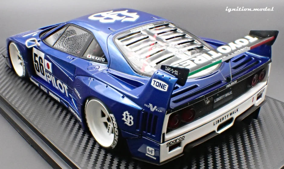 Ignition-Model Ferrari F40 LBWK LB-Works 40 Japan Blue Pilot 1:18