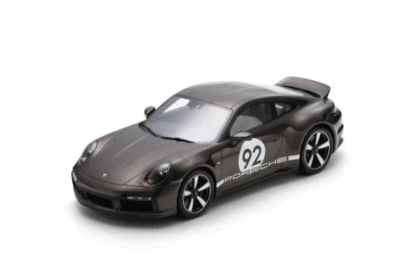 Schuco 2023 Porsche 911 992 Sport Classic w/ Heritage Design Pkg Macadamia Metallic Brown 1:12