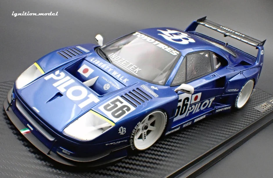 Ignition-Model Ferrari F40 LBWK LB-Works 40 Japan Blue Pilot 1:18