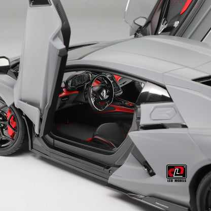 LCD 2024 Lamborghini Revuelto Matte Grey 1:18