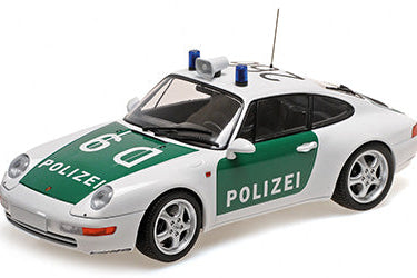 Minichamps 1993 Porsche 911 (993) Carrera German Polizei White 1:18