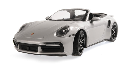 Minichamps 2020 Porsche 911 992 Turbo S Cabriolet Silver Metallic 1:18
