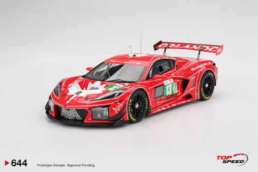 Topspeed Chevrolet Corvette C8 Z06 GT3.R #13 AWA Racing 2025 IMSA Le Mans 24hrs Red 1:18