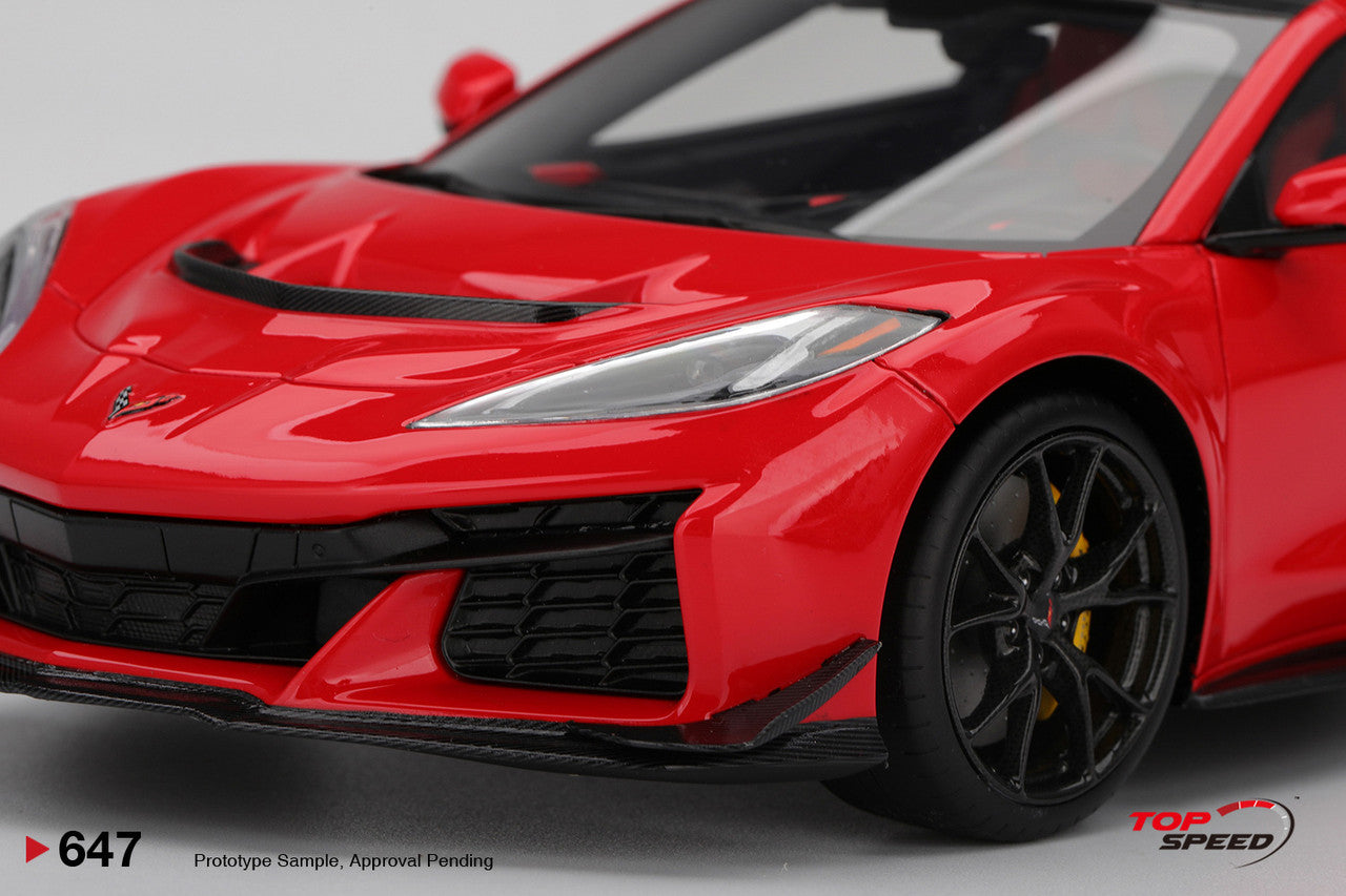 【世界に一つ‼️】Corvette 1/18 ジオラマ LED 展示 鑑賞用 模型 Topspeed 2025 Chevrolet Corvette ZR1 Torch Red 1:18 – STM Diecast
