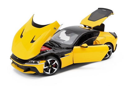 Polistil 2024 Ferrari 12Cilindri Giallo Modena (Yellow) High Fidelity WITH DISPLAY 1:18