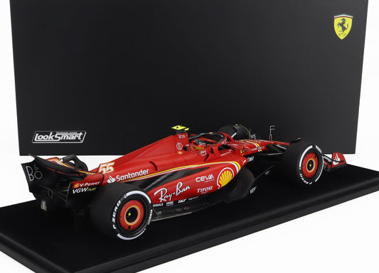 Looksmart Ferrari F1 SF-24 Team Scuderia #55 3rd Bahrain GP (Sainz) Red 1:18