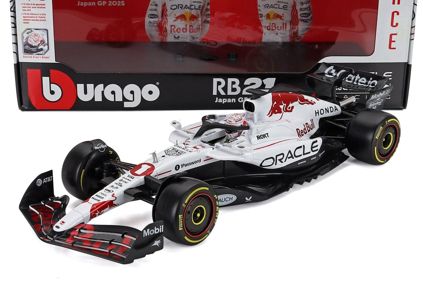 Bburago F1 RB21 Team Oracle Red Bull Racing #1 WINNER Japan GP 2025 (Verstappen) 1:18