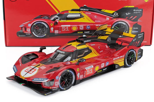 Bburago Ferrari 499P 3.0L Turbo V6 #51 Team Ferrari AF Corse 2024 24hr Le Mans - Red 1:18