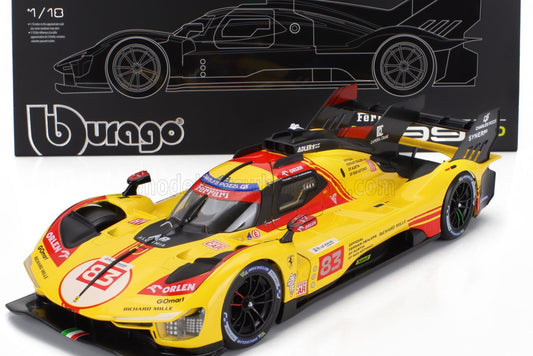 Bburago Ferrari 499P 3.0L Turbo V6 #3 Team Ferrari AF Corse Winner 2024 24hr Le Mans - Yellow 1:18