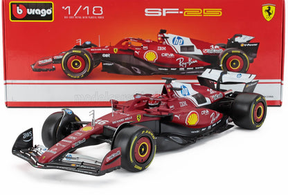 Bburago Ferrari F1 SF-25 Team Scuderia #16 (LeClerc) Season 2025 Red 1:18