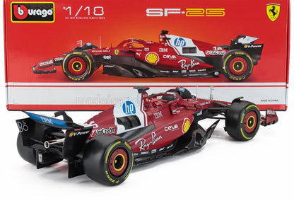 Bburago Ferrari F1 SF-25 Team Scuderia #16 (LeClerc) Season 2025 Red 1:18
