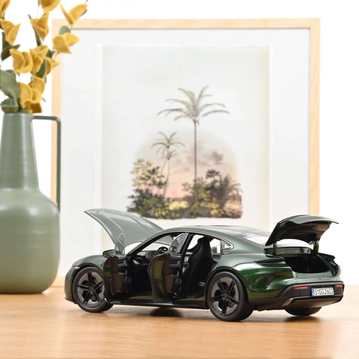 Norev 2024 Porsche Taycan Turbo S Oak Green Neo 1:18