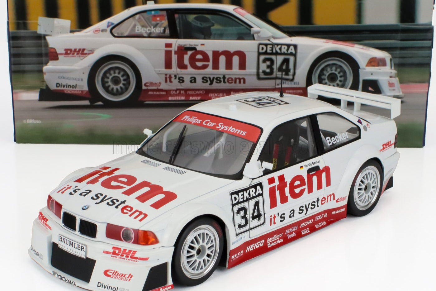 Werk83 1994 BMW 325i E36 Team WS-DHL Item Dekra No 34 DTM Season 1994 White 1:18