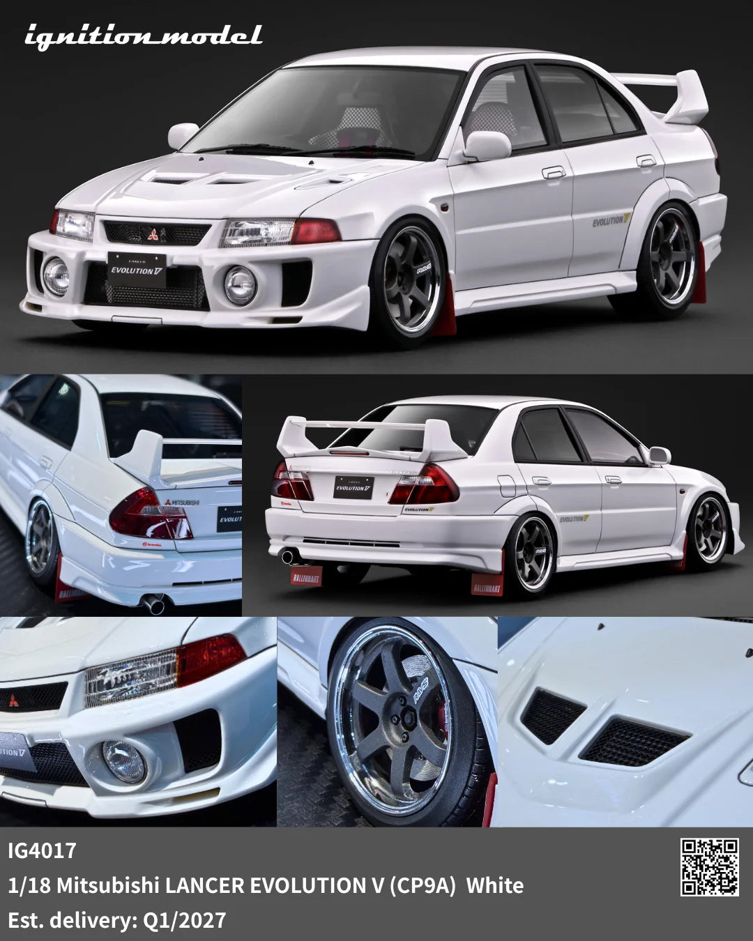 Ignition-Model Mitsubishi Lancer Evolution V (CP9A) White 1:18