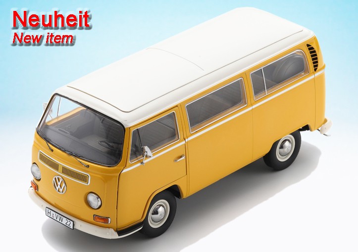 Schuco 1967 Volkswagen T2a Van (MiniBus) Yellow 1:18