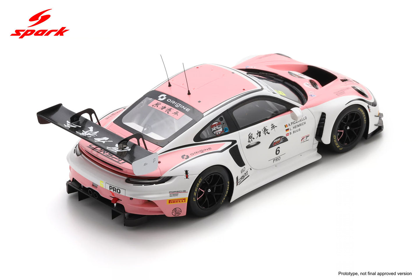 Spark-Model Porsche 911 992 GT3 R #6 Origine Motorsport 5th Suzuka 1000km 2025 1:18 WITH DISPLAY