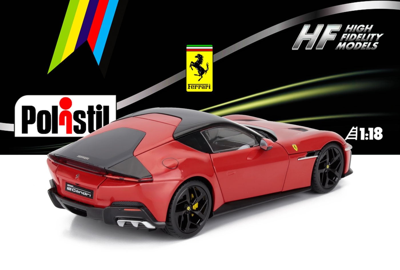Polistil 2024 Ferrari 12Cilindri Rosso Corsa (Ferrari Red) High Fidelity 1:18