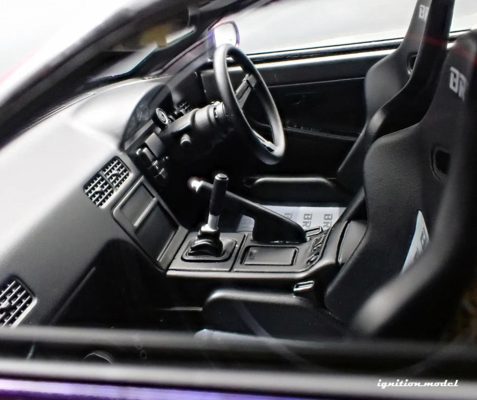 Ignition-Model Nissan 180SX Type X RPS13 Midnight Purple w/ Black Mesh Wheels 1:18