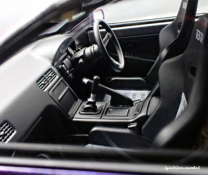 Ignition-Model Nissan 180SX Type X RPS13 Midnight Purple w/ Black Mesh Wheels 1:18