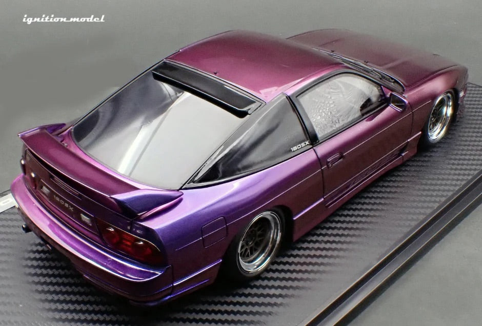 Ignition-Model Nissan 180SX Type X RPS13 Midnight Purple w/ Black Mesh Wheels 1:18