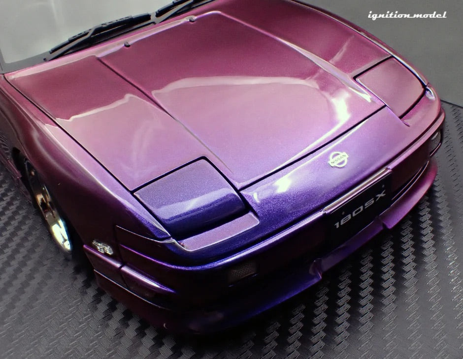 Ignition-Model Nissan 180SX Type X RPS13 Midnight Purple w/ Black Mesh Wheels 1:18