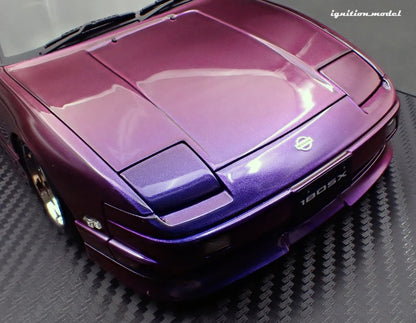 Ignition-Model Nissan 180SX Type X RPS13 Midnight Purple w/ Black Mesh Wheels 1:18