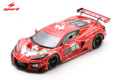 Spark Model Chevrolet Corvette C8 Z06 GT3.R #13 AWA Racing 2025 IMSA Le Mans 24hrs Red 1:18 WITH DISPLAY