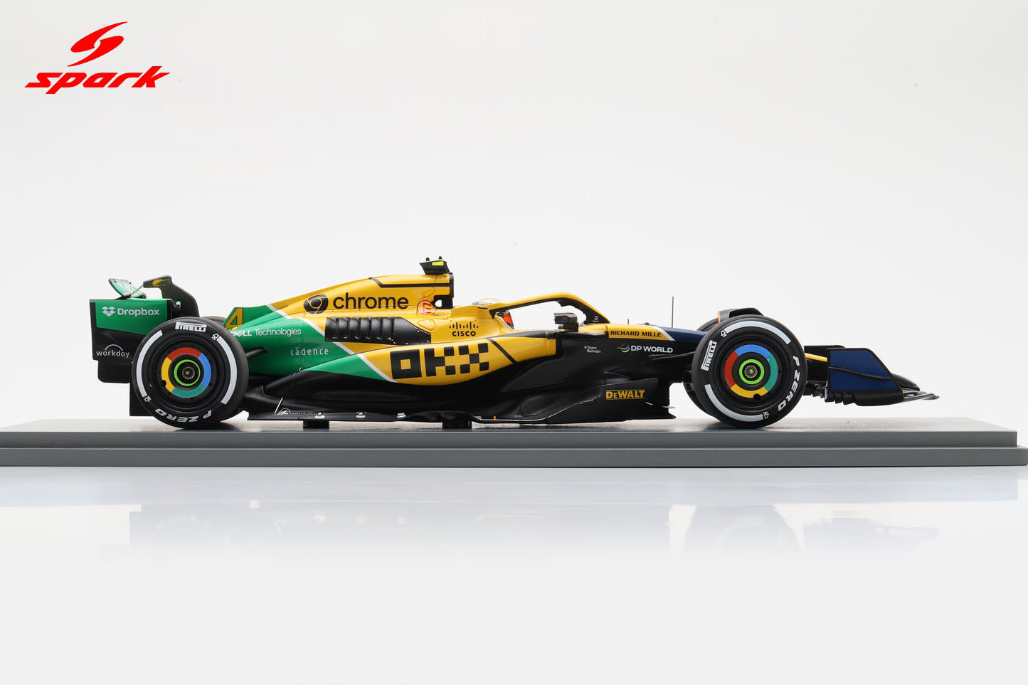 Spark-Model Mclaren F1 Team MCL38 Lando Norris 4th Monaco GP 2024 1:18