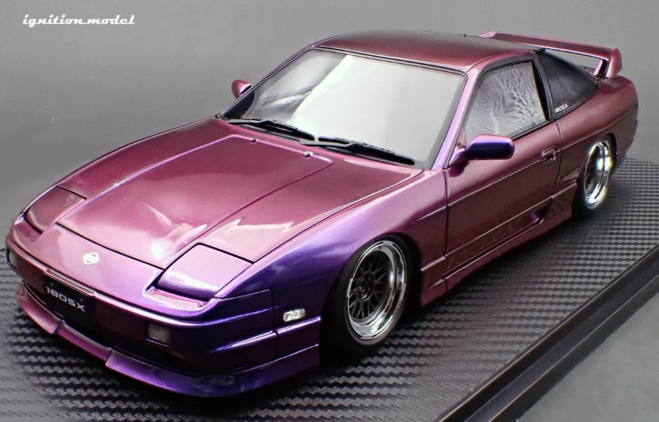 Ignition-Model Nissan 180SX Type X RPS13 Midnight Purple w/ Black Mesh Wheels 1:18