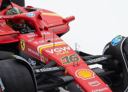 Looksmart Ferrari F1 SF-24 Team Scuderia #16 Winner Italy Monza GP 2024 (LeClerc) Red 1:18