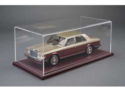 Atlantic Case Maranello Premium Acrylic Display Case w/ Burgundy Leather Base w/ White Stitching 1:18