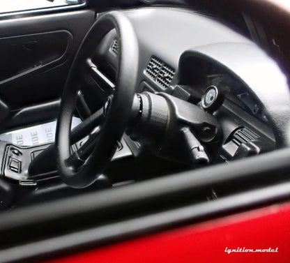 Ignition-Model Nissan 180SX Type X RPS13 Red w/ White TE37 1:18