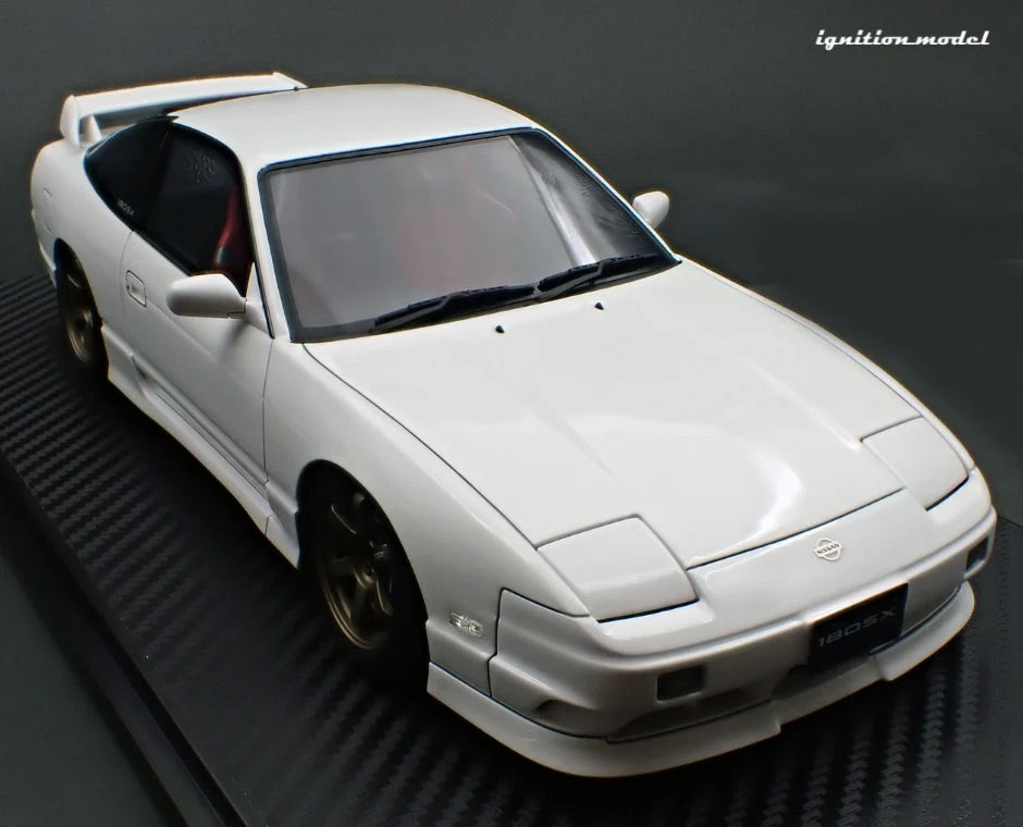 Ignition-Model Nissan 180SX Type X RPS13 White w/ Bronze TE37 1:18