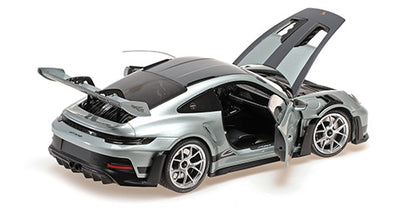 Minichamps 2023 Porsche 911 992 GT3 RS Grey Metallic w/ Weissach Package Silver 1:18