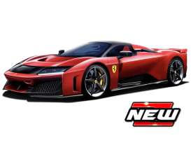 Bburago Race & Play 2024 Ferrari F80 Red (Rossa Corsa) w/ Carbon Wheels 1:18