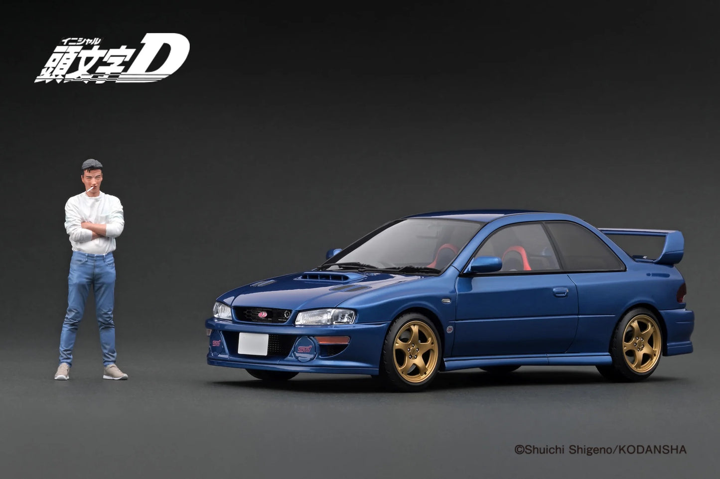 Ignition-Model Initial D Subaru Impreza WRX Type R STi Version V (GC8) Blue 1:18